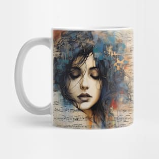 Music, girl, notes Mug